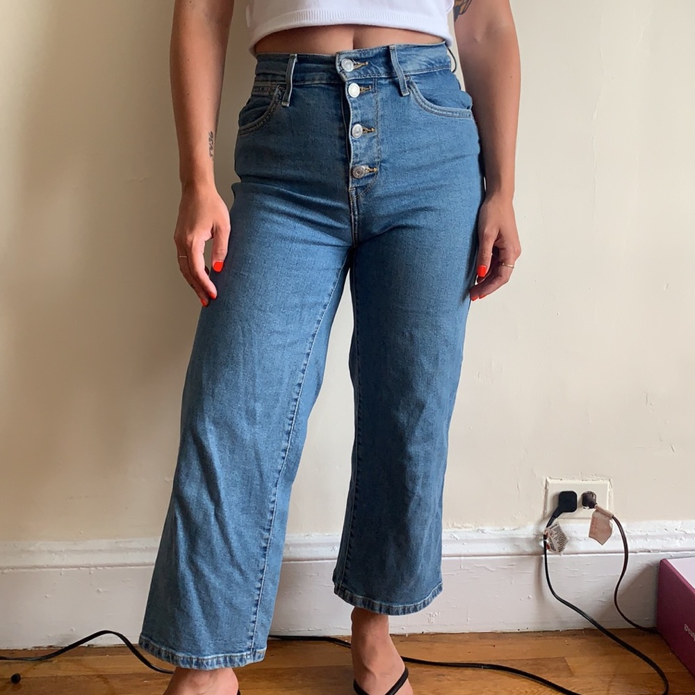 Levi’s mile high cropped wide leg jeans